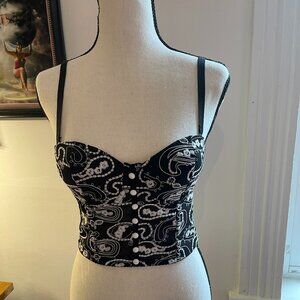 Women Paisley Embroidered  Corset (XS)